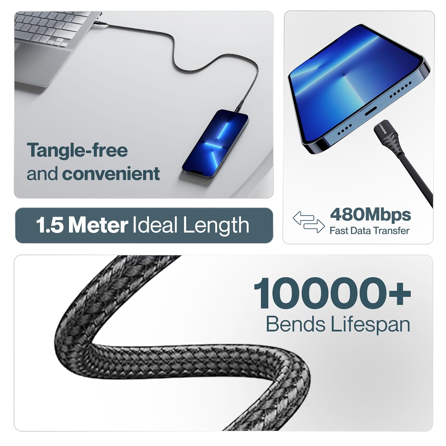 Ambrane 100W Fast Charging USB-C Cable