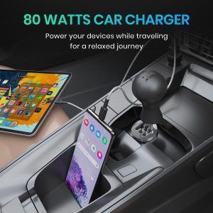 Portronics 80W Dual Output Fast Car Charger