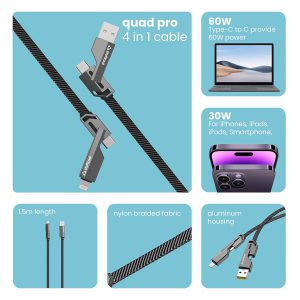 Stuffcool Quad Pro 4-in-1 Charging Cable
